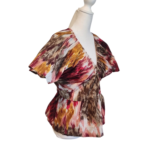 NEW Anthropologie | Love the Label Painterly Open-Back Savannah Burgundy Blouse - Picture 6 of 14